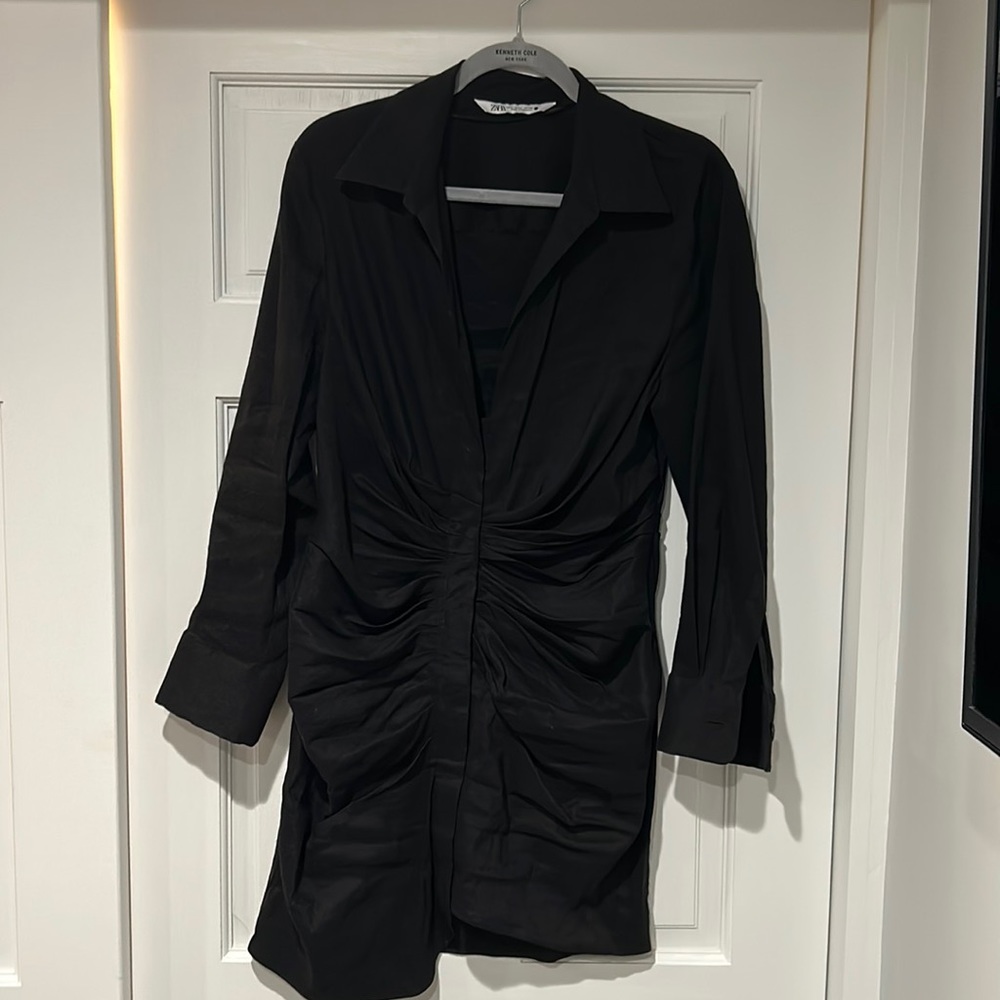 Zara Black Long Sleeve Dress